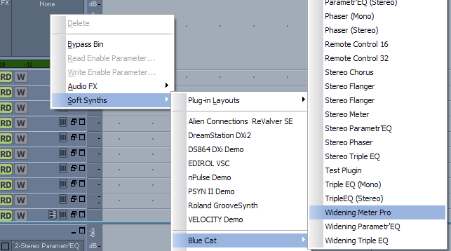 Step 01 - Insert the Widening Meter Pro in the source audio track